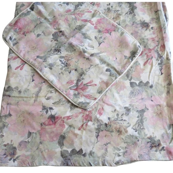 Vintage Custom-Made Twin Duvet Sham Set Pink Floral Tapestry Mid Century Modern - Picture 2 of 8